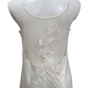 CabernetCream Satin Gown Slip Dress Sheer Back M